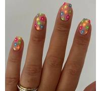 24Pcs French Tip Square Tips Designs Fake Artificial Acrylic Full Covers False Designs False Nails