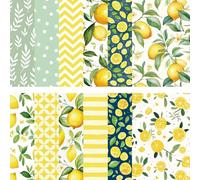 24Pcs Fruit Scrapbook Paper, 6x6 Inch Lemon Flower Patterned Cardstock for DIY Scrapbooking, Greeting Cards, Gift Wrapping, Journal Decoration (Vibrant Colors, 12 Styles) (Yellow, One Size)