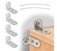 24pcs Furniture Anchors, Anti-Tip Furniture Anchors Secure Stainless Steel Furniture Wall Anchor Falling Furniture Straps Prevention Furniture Cabinet Anchors for Baby Pet Proofing Safety