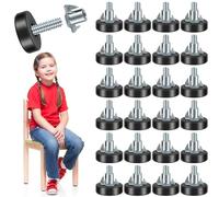24Pcs Furniture Leveler Adjustable Furniture Leveling Feet M6 Thread Sturdy Chair Leg Leveler Screw in Cabinet Feet Leveler with T-Nuts for Table Chair Cabinet Furniture