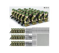 (24pcs-G) 24pcs War II the British and German armies Desert Military Sodiers Weapons Minifigures Kids Toys Gifts Fit Lego