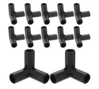 24pcs Garden Pole Connector 11mm 3 Way Plastic Joint | Black 4cm Fitting, Quick Assembly and Weather Resistant, Universal Fit for DIY Outdoor Garden Projects