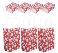 24pcs Gift Bags with Handles Kraft Paper Tennis for Party Favors | Foldable Ready to Carry Design, Simple Colours, School Events and Crafts, Thank You Gifts