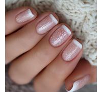 24PCS Glitters Gradient False Nails ABS Materials European Styles Presses on for Women Easy to Wear and Remove Delicate Skin Friendly