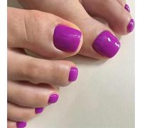 24pcs Glossy Artificial Toenails Full Covers Press On Toenail Short Square False Toe Nails Pedicure For Various Occasion Artificial Toenails