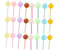 24pcs Glow Dark Lollipop Charms Pendant Accessories for DIY Jewelry Making Keychains Earrings and Bracelets Fun Food Inspired Crafts for Women
