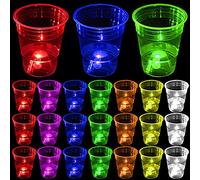 24pcs Glow in the Dark Party Cups for Indoor Outdoor Party,Suitable for Night or Day,party game,Neon Party,BBQ16oz Glowing Party Cups Have 7 Bright Colors (Blue,Red,Orange,Green,White,Pink,Yellow)