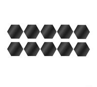 24pcs Golden Hexagon Acrylic Mirror Wall Stickers Stylish Mosaic Tiles for Various Surfaces and Easy Application (L 24pcs Black)