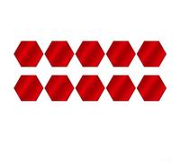 24Pcs Golden Hexagon Mirror Wall Stickers Acrylic Mosaic Tiles Self Adhesived Peel And Decorative Mirrors For Home Living Room Bedroom Office Walls Furniture Crafts(M 24pcs Red)