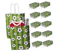 24pcs Green Soccer Paper Gift Bags with Handles for Party and Holiday
