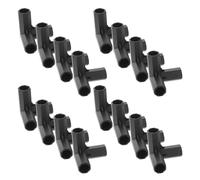 24pcs Greenhouse Corner Joint 11mm 3 Way Pipe Fitting Black Plastic | Universal Plant Frame Buckle, Quick Assembly for Outdoor DIY Garden Projects, 4.00x4.00x4.00cm