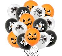 24Pcs Halloween Balloons Party Decorations, 12inch Party Pumpkins, Spiders, Ghosts Latex Balloons for Halloween Party Decor