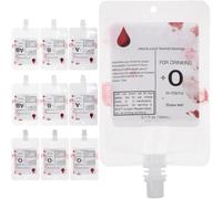 24pcs Halloween Blood Bag Drink Pouches - 150ml IV Juice Bags for Vampire Zombie Party, Doctor RN Graduation Gag Supplies