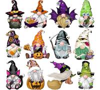 24Pcs Halloween Gnome Wooden Hanging Ornaments, Wooden Hanging Decor for Tree Decorations with Twine, Doll Elf Wood Hanging Craft for Home Decor Party Supplies (Halloween-Gnomes)