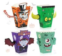 24Pcs Halloween Popcorn Box - Ghost Skeleton Ghost Monster Disposable Paper Container - Halloween Night Party Supplies
