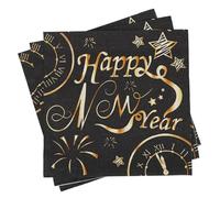 24PCS Happy New Year Napkins, Table Decorations 2026, Gold & Black Chinese New Year Napkins, 33x33cm, 2026 Decorative Paper for Kitchens, Dining Rooms, and Living Rooms