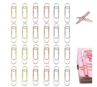 24Pcs Heart-Shaped Metal Pen Holder Clips,Clip-on Pen Holders for Notebooks,Journals and Planners,Paper Clip Pens Holder,Reusable Bookmark Pens Clip Planner Accessories in Gold Silver Rose Gold