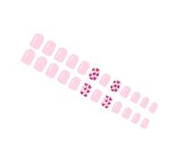 24Pcs Heart Short Square Glossy Acrylic False Nails Valentines Day Manicure Accessories Easy Apply Artificial Nails