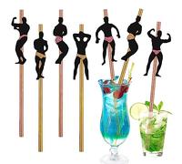 24Pcs Hen Party Naughty Straw,Bachelorette Straws Hen Party Cocktail Straws Dancing Men Straws Male Stripper Rose Gold Paper Straws Hen Do Straws for Bachelorette Party Straws Decoration Accessories