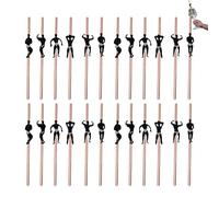 24pcs Hen Party Naughty Straw | Personalized Bachelorette Straws | Decorative Hen Do Drinking Straws(Rose Gold)