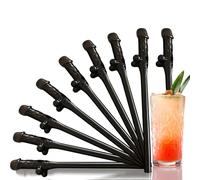24Pcs Hen Party Straws, Naughty Straw Drinking,Black Reusable Straws for Parties, Cocktail Straws Drinking Straw for Hen Night Birthday Wedding Accessories Hen Do Bachelorette Party Decorations