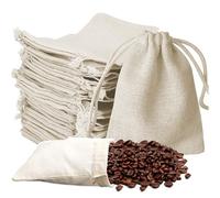 24Pcs Hessian Bags Double Drawstring 9x12cm Cotton Small Cloth Bags Gift Bag For Jewelry Wedding Favours With,Reusable Fabric Church Event Baptism Souvenirs, Eco Friendly Communion Party Gift Bags