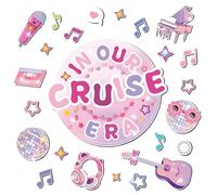 24Pcs in Our Cruise Era Cruise Door Magnets Decorations,Funny Popular Music Cruise Ship Door Decor Magnetic Stickers for Cruise Room Fridge Car Kitchen Cabin Garage Refrigerator Carnival Party Decor