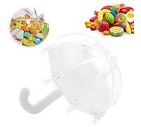 24Pcs Innovative Umbrella Shape Plastic Candy Box Container for Wedding Baby Birthday Party Festive Occasion Small Stationery Objects Holder Food Grade Safe Transparent Elegant Cute