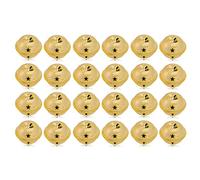 24pcs Jingle Bells, 40mm Cheerful Sound Iron Paint Christmas Bells Hollowed Out Craft Large Decorative for Wreath Holiday Home and Decoration Yellow Pentagram Frosted Bell