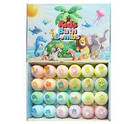 24Pcs Kids Bath Bombs with Glow in the Dark Animal Toys Inside, Surprise Bath Bomb Set for Bathtime Fun, 60g Each