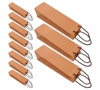 24pcs Kraft Paper Wine Bottle Bag with Handles, Thick Gift Carrier | Bulk Event Supply for Gift Shops and Planners, Fits Standard Size Bottles, Rustic Elegant Look