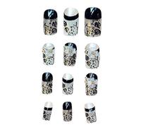 24Pcs Lace False Nail Stickers Removable Fake Nail Tips for Manicure Decoration