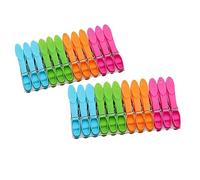 24Pcs Laundry Clothes Pins Hanging Pegs Clips Plastic Cabides Hangers Racks Clothespins Kitchen Quality Hangers 7.3X1.4cm
