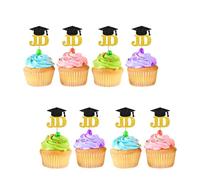 24pcs Lawyer Graduation Cupcake Toppers, JD Grad Cupcake Toppers, Gold Glitter Congrats Lawyer Cupcake Picks, Law School Graduation Party Supplies