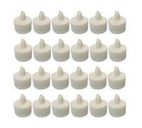 24Pcs LED Electronic Candle Light Flameless LED Tea Lights for Birthday Holiday Party Room Ambinece White Shell Yellow Light