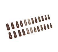 24pcs Leopards Designs Press On Nails Autumn Winter False Stick On For The Modern And Stylish Women Trendy Nail Art