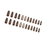 24pcs Leopards Print Press On Nails Manicure Nails Art False Nails Stick On Nails Adds A Touch Of Fashion To Your Styles