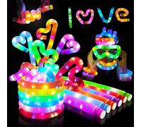 24PCS Light Up Pop Tubes Fidget Toy Sensory Tubes Toddler Toys Light Up Toys,Sensory Tubes,Party Supplies for 4 5 6 7 8 Year Old Kids