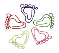 24pcs Little Feet Shaped Metal Paper Clips for Documents and Letters | Cartoon Decorative Clipping, Easy to Attach and Remove, Classroom Supplies for Teachers and Event Planners Random Color