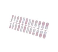 24Pcs Long Square Christmas Acrylic False Nails French Tip Full Covers Press on with Stylish 3D Bows Designs Winter Art