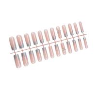 24Pcs Long Square False Nails French Tips Acrylic Nails Decoration Glitters Press On Nails With 3D Butterfly Designs