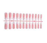 24pcs Long Square French Artificial Nails Glossy Press On Nails Full Covers With Bows Designs For Comfortable Wear Artificial Nail
