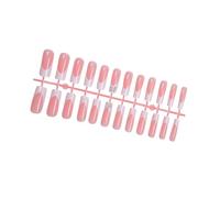 24pcs Long Square Press On Nails Glossy False Nails French Acrylic Artificial For Office Parties And Casual Daily Artificial Nail