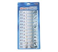24pcs/lot Mixed Batteries Set AG1/AG3/AG4/AG5/AG10/AG12/AG13 for Remote Control Watches CR2025 Button Coin Cell Battery Mixed Pack Button Batteries