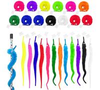 24Pcs Magic Worms, Wiggly Twisty Fuzzy Worms on a String Magic Worm for Party Supplies