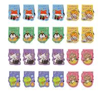 24Pcs Magnetic Animals Bookmarks, 6 Animal Styles Magnet Book Marker Clips, Printing on 2 Side Cute Magnetic Bookmarks for Kids, Students, Book Lovers