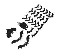 24pcs Magnetic Decorations with Glowing Bats and Luminous Eyes Black | Tool-free Setup Magnetic Card Material, for Metal Railing and Stainless Steel Appliances, Autumn Use