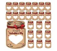 24Pcs Mason Jar Valentines Day Cards, Candy Jar Valentine Cards, FunnyValentine Exchange Cards Gift for School Exchange Party Favors, Mason Jar Greeting Cards for Kids School, Holiday Candy Cards