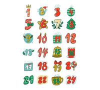 24Pcs Merry Christmas Advent Calendar Number Sticker Cookie Candy Gift Seal Paper Year Decor 2025New Christmas Sticker Label christmas cardboard cardboard advent sticker Countdown by gift stic