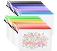 24pcs Mesh Zipper Pouch Bags, A4 Letter Size 8 Colors Plastic Zipper Bags for Organizing Storage, Clear Pouches with Zipper, Waterproof Mesh Bags for School Supplies, Home Organize, Travel Storage